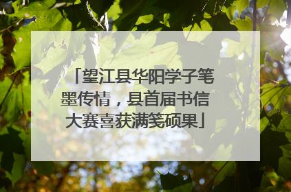 望江县华阳学子笔墨传情，县首届书信大赛喜获满笺硕果