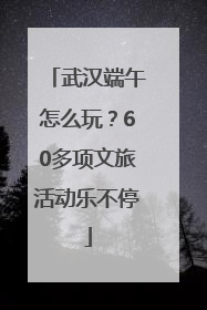 武汉端午怎么玩？60多项文旅活动乐不停
