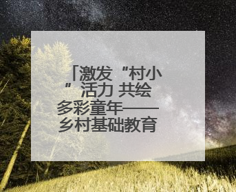 激发“村小”活力 共绘多彩童年——乡村基础教育发展观察