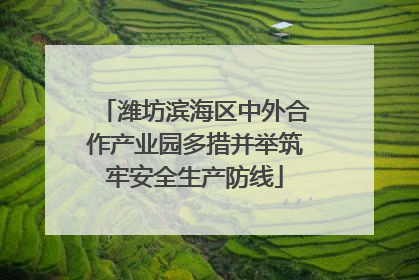 潍坊滨海区中外合作产业园多措并举筑牢安全生产防线