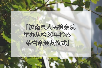 汝南县人民检察院举办从检30年检察荣誉章颁发仪式
