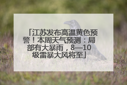 江苏发布高温黄色预警！本周天气预测：局部有大暴雨，8—10级雷暴大风将至