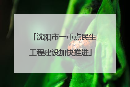 沈阳市一重点民生工程建设加快推进