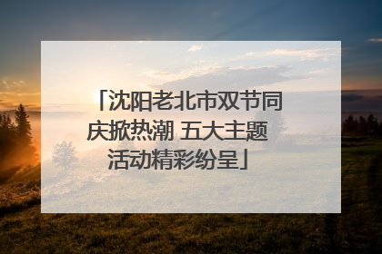 沈阳老北市双节同庆掀热潮 五大主题活动精彩纷呈