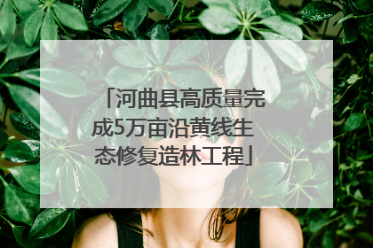 河曲县高质量完成5万亩沿黄线生态修复造林工程