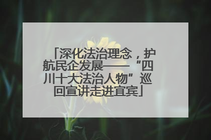 深化法治理念，护航民企发展——“四川十大法治人物”巡回宣讲走进宜宾