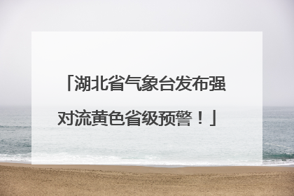 湖北省气象台发布强对流黄色省级预警！