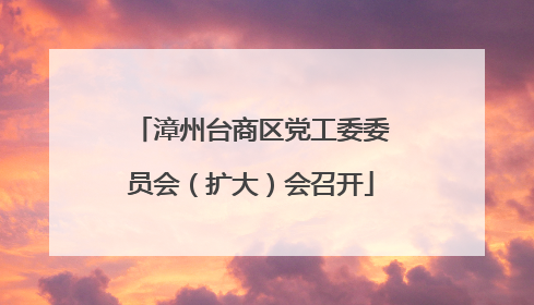 漳州台商区党工委委员会（扩大）会召开