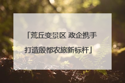荒丘变景区 政企携手打造殷都农旅新标杆