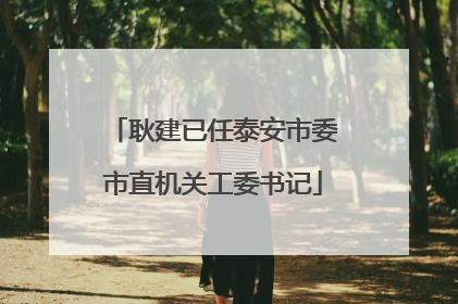 耿建已任泰安市委市直机关工委书记