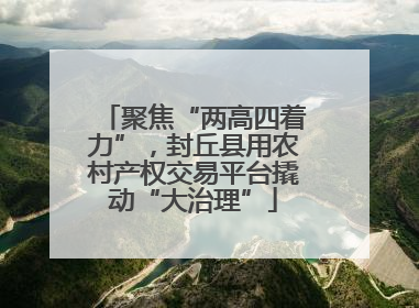 聚焦“两高四着力”，封丘县用农村产权交易平台撬动“大治理”