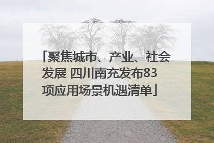 聚焦城市、产业、社会发展 四川南充发布83项应用场景机遇清单