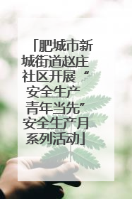肥城市新城街道赵庄社区开展“安全生产 青年当先”安全生产月系列活动