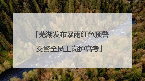芜湖发布暴雨红色预警 交警全员上岗护高考