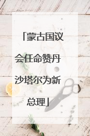 蒙古国议会任命赞丹沙塔尔为新总理