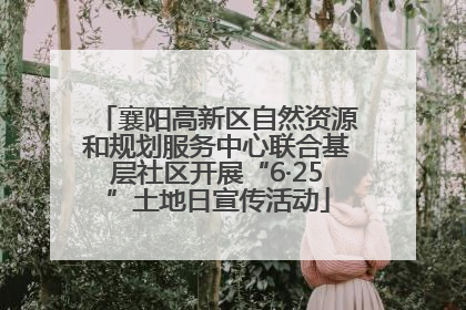 襄阳高新区自然资源和规划服务中心联合基层社区开展“6·25”土地日宣传活动