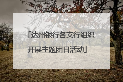 达州银行各支行组织开展主题团日活动
