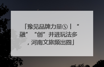 豫见品牌力量⑤丨“融”“创”并进玩法多，河南文旅频出圈
