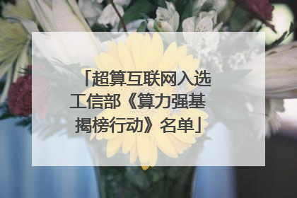 超算互联网入选工信部《算力强基揭榜行动》名单