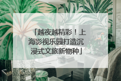 越夜越精彩！上海影视乐园打造沉浸式文旅新物种