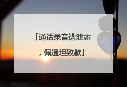 通话录音遭泄露，佩通坦致歉