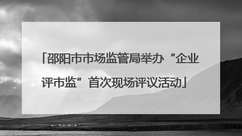 邵阳市市场监管局举办“企业评市监”首次现场评议活动