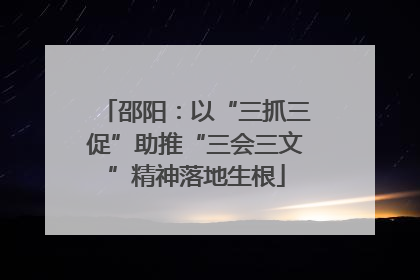 邵阳：以“三抓三促”助推“三会三文”精神落地生根