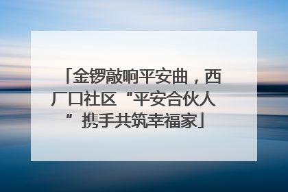 金锣敲响平安曲，西厂口社区“平安合伙人”携手共筑幸福家