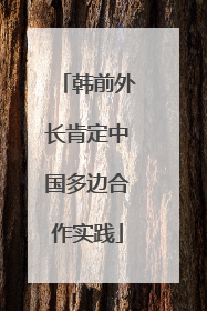 韩前外长肯定中国多边合作实践