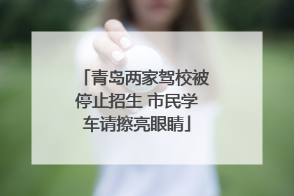 青岛两家驾校被停止招生 市民学车请擦亮眼睛