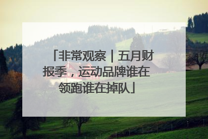 非常观察｜五月财报季，运动品牌谁在领跑谁在掉队