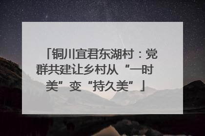 铜川宜君东湖村：党群共建让乡村从“一时美”变“持久美”