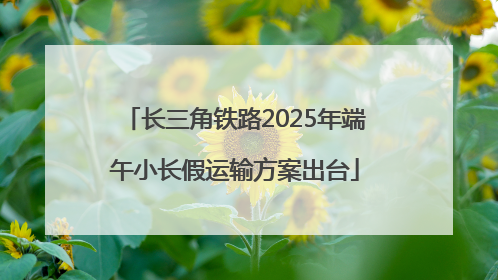长三角铁路2025年端午小长假运输方案出台