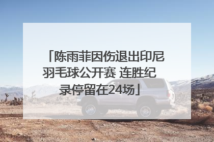 陈雨菲因伤退出印尼羽毛球公开赛 连胜纪录停留在24场
