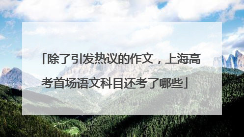 除了引发热议的作文，上海高考首场语文科目还考了哪些