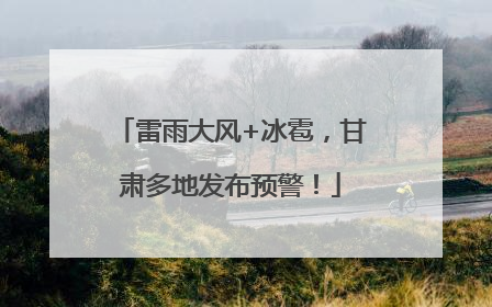 雷雨大风+冰雹，甘肃多地发布预警！