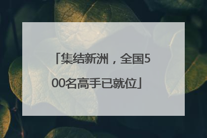 集结新洲，全国500名高手已就位