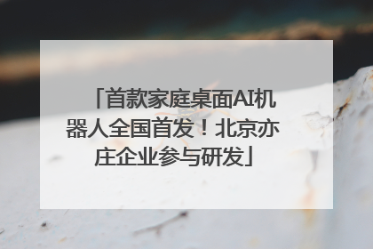 首款家庭桌面AI机器人全国首发！北京亦庄企业参与研发