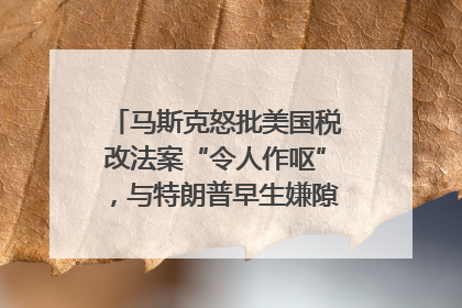 马斯克怒批美国税改法案“令人作呕”，与特朗普早生嫌隙？｜国际识局