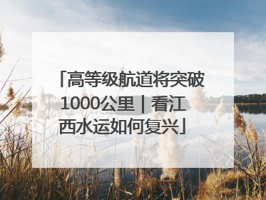 高等级航道将突破1000公里｜看江西水运如何复兴
