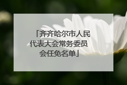 齐齐哈尔市人民代表大会常务委员会任免名单