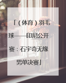 （体育）羽毛球——印尼公开赛：石宇奇无缘男单决赛
