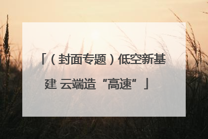 （封面专题）低空新基建 云端造“高速”