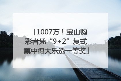 1007万！宝山购彩者凭“9+2”复式票中得大乐透一等奖