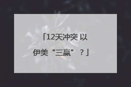 12天冲突 以伊美“三赢”？