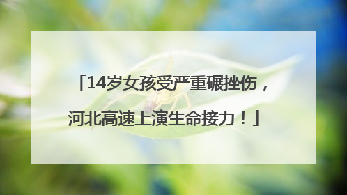 14岁女孩受严重碾挫伤，河北高速上演生命接力！