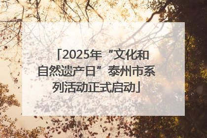 2025年“文化和自然遗产日”泰州市系列活动正式启动