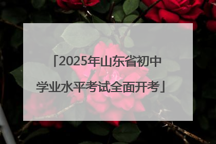2025年山东省初中学业水平考试全面开考