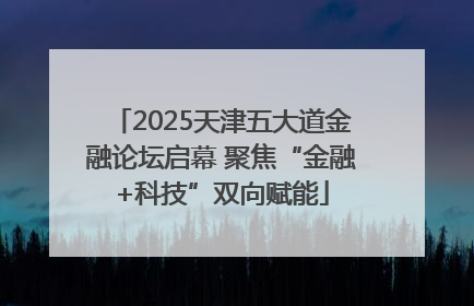 2025天津五大道金融论坛启幕 聚焦“金融+科技”双向赋能