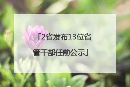 2省发布13位省管干部任前公示